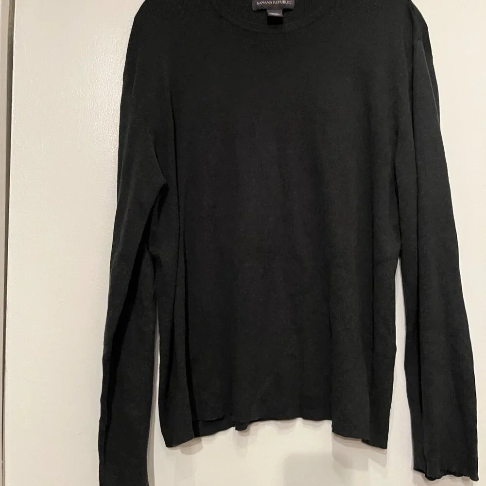 Banana Republic Mens Gray Cotton Long Sleeve Knit‎ Top XL 💗
